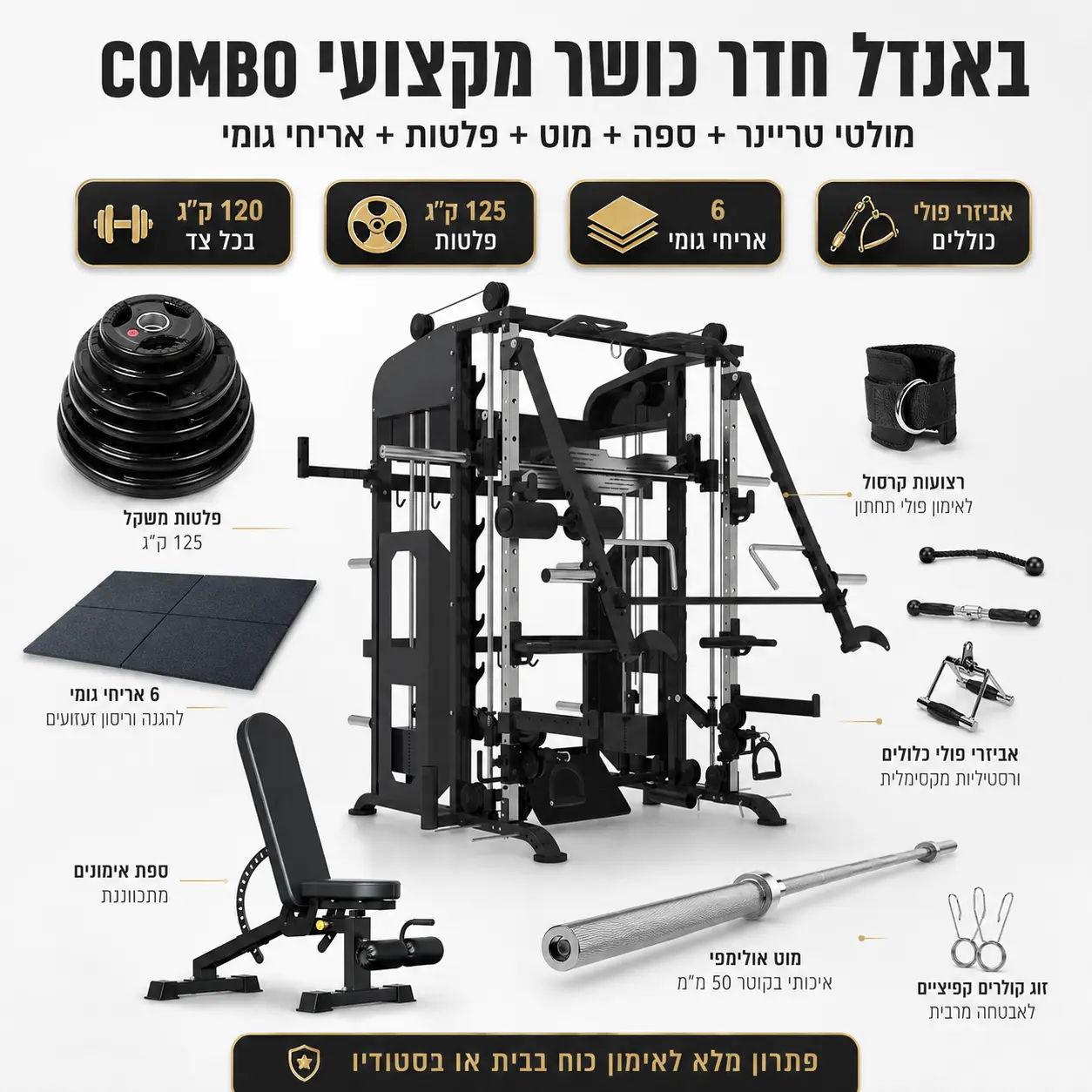 באנדל חדר כושר מקצועי קומבו זרוע רובוטית - Image 3